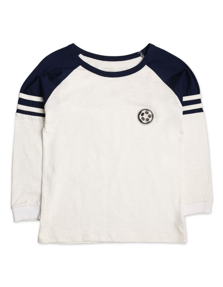 Boys Striped Football T Shirt Bambies  Raglan at Zubaidas