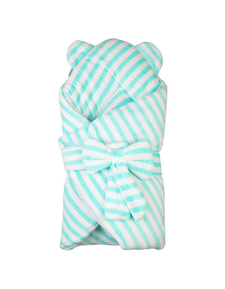 Carry Nest Bambies Striped Plush Bear Design Mint Green at Zubaidas