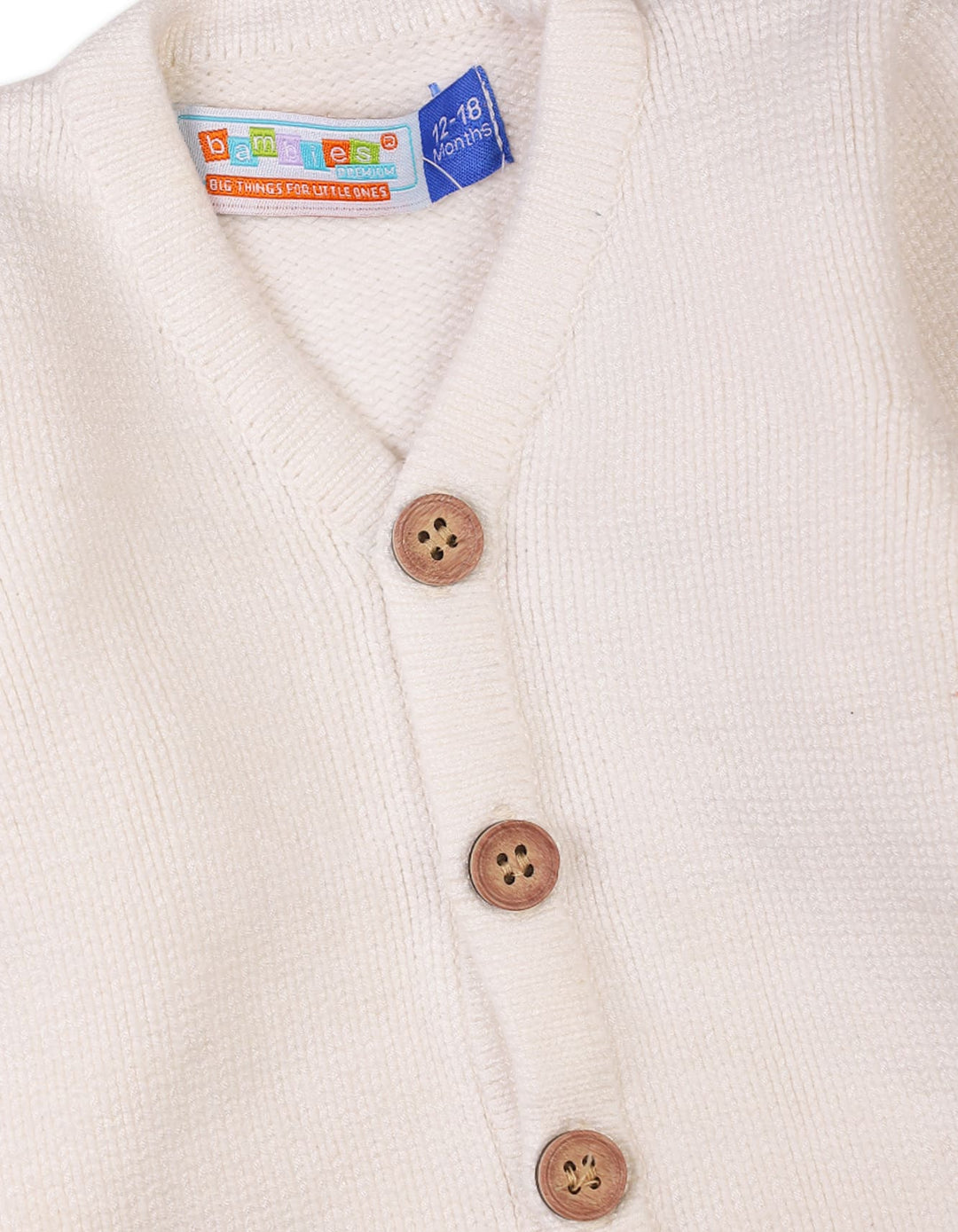 Classic Baby Winter Cardigans Bambies Cream with Button Fastening at Zubaidas Pakistan