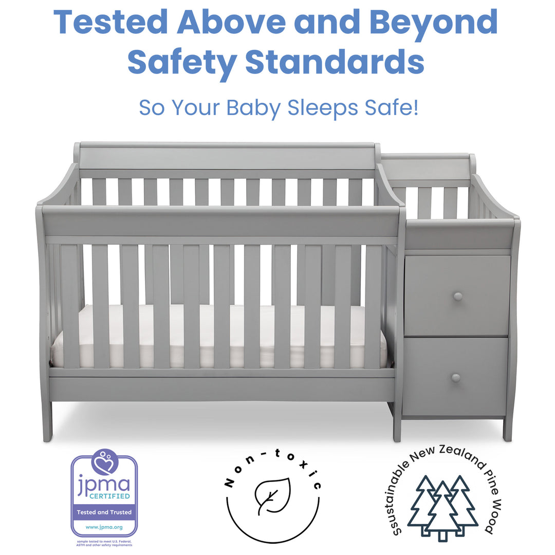 Delta Children Bentley S Convertible Crib and Changer 74461-026 Grey at Zubaidas Best Online Baby Store in Pakistan