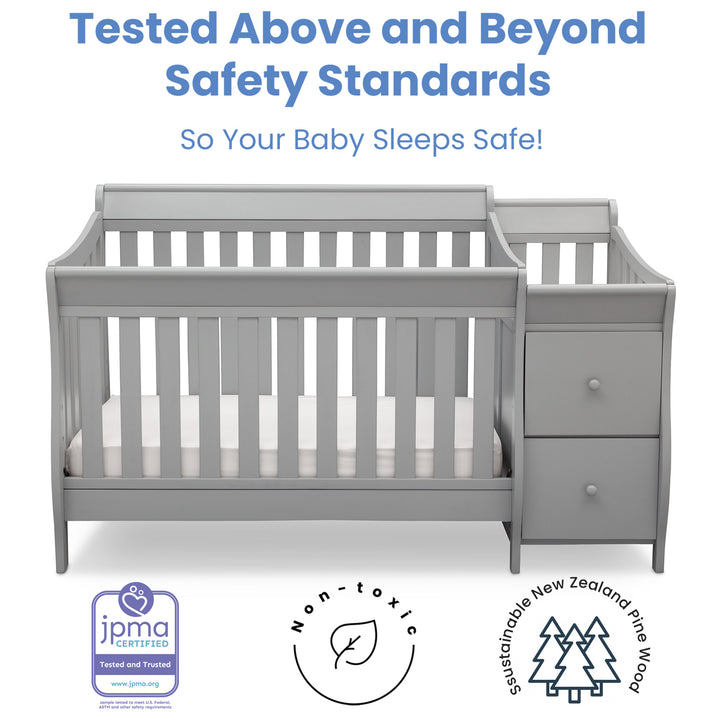 Delta Children Bentley S Convertible Crib and Changer 74461-026 Grey at Zubaidas Best Online Baby Store in Pakistan