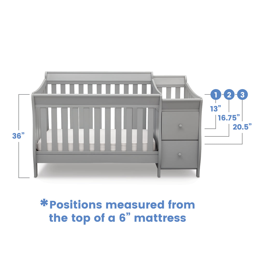 Delta Children Bentley S Convertible Crib and Changer 74461-026 Grey at Zubaidas Best Baby Store in Pakistan