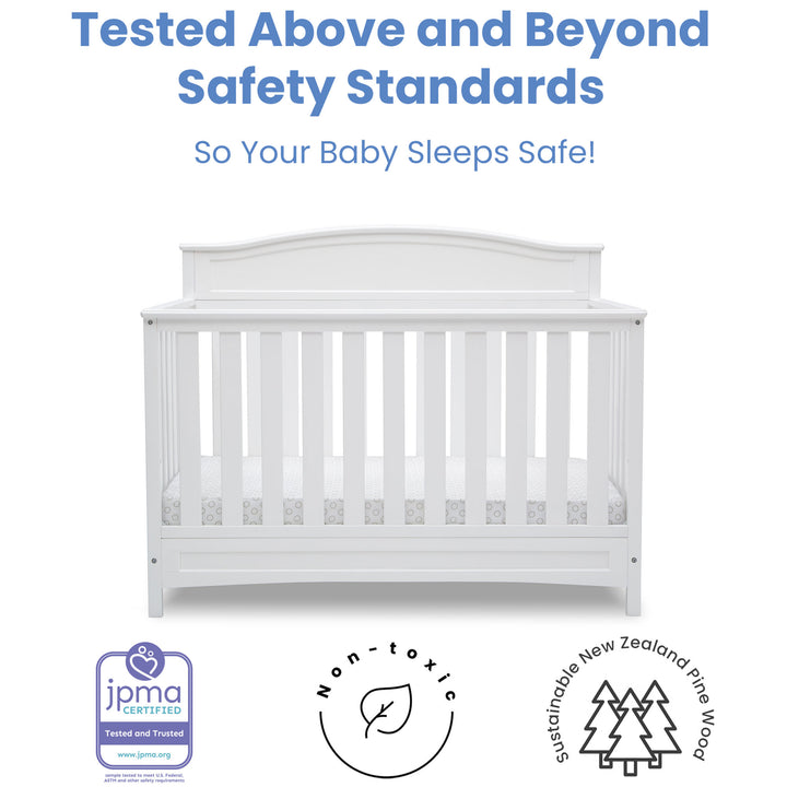 Delta Children Emery Convertible Crib 7380-100 White at Zubaidas Best Baby Shop in Pakistan