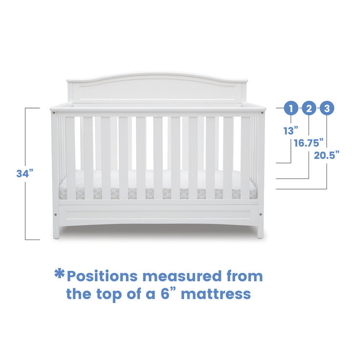 Delta Children Emery Convertible Crib 7380-100 White at Zubaidas # 1 Baby Store in Pakistan