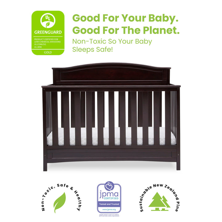 Delta Children Emery Convertible Crib 7380-207 Dark Chocolate at Zubaidas Best Baby Store in Pakistan