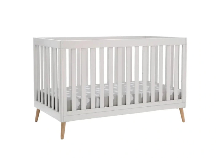 Delta Children Essex Convertible Crib W103150-123 Bianca White with Natural at Zubaidas