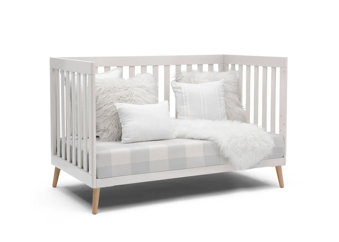 Delta Children Essex Convertible Crib W103150-123 Bianca White with Natural at Zubaidas # 1 Online Baby Shop in Pakistan