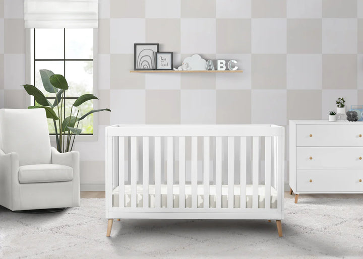Delta Children Essex Convertible Crib W103150-123 Bianca White with Natural at Zubaidas Pakistan