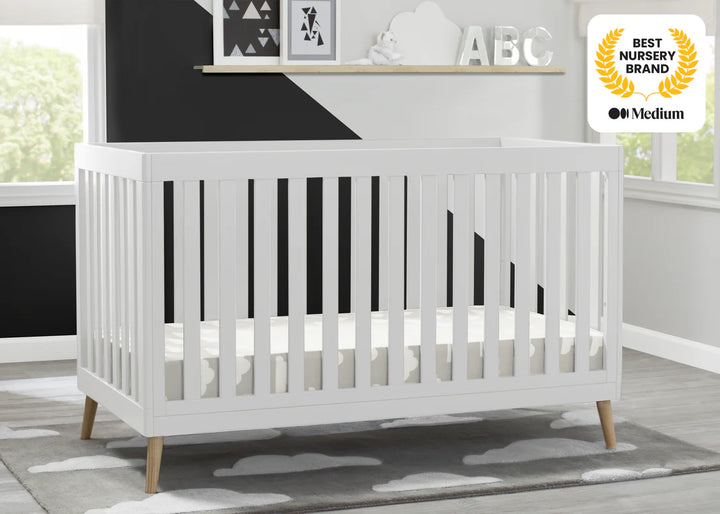 Delta Children Essex Convertible Crib W103150-123 Bianca White with Natural at Zubaidas Official Pakistan