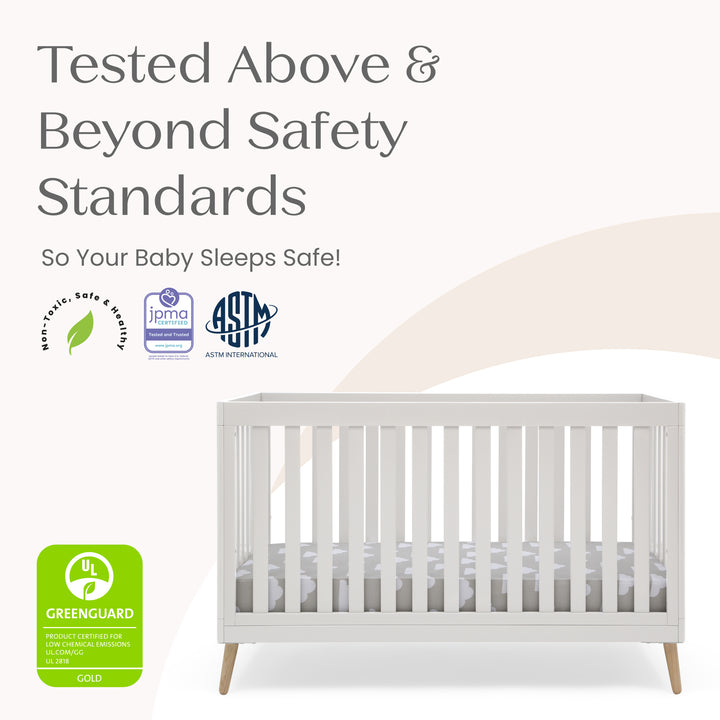 Delta Children Essex Convertible Crib W103150-123 Bianca White with Natural at Zubaidas Best Online Baby Shop in Pakistan