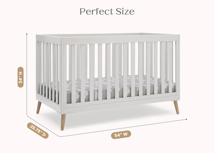 Delta Children Essex Convertible Crib W103150-123 Bianca White with Natural at Zubaidas No 1 Online Baby Store in Pakistan