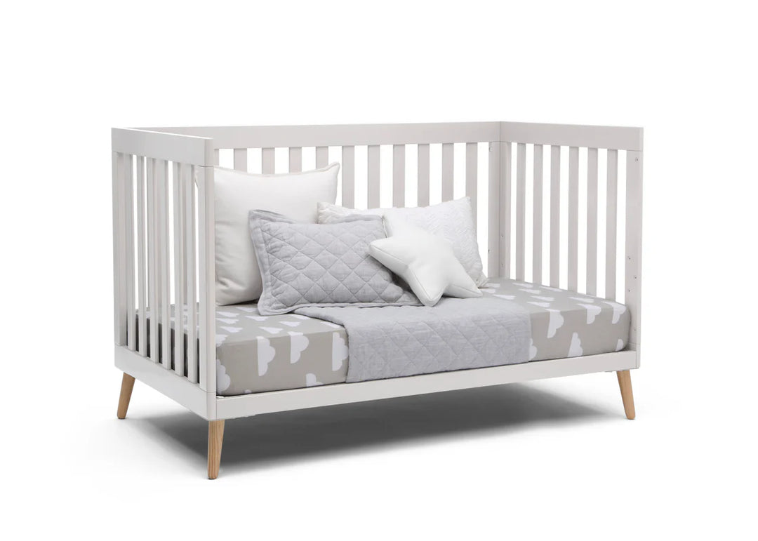 Delta Children Essex Convertible Crib W103150-123 Bianca White with Natural at Zubaidas # 1 Online Baby Store in Pakistan