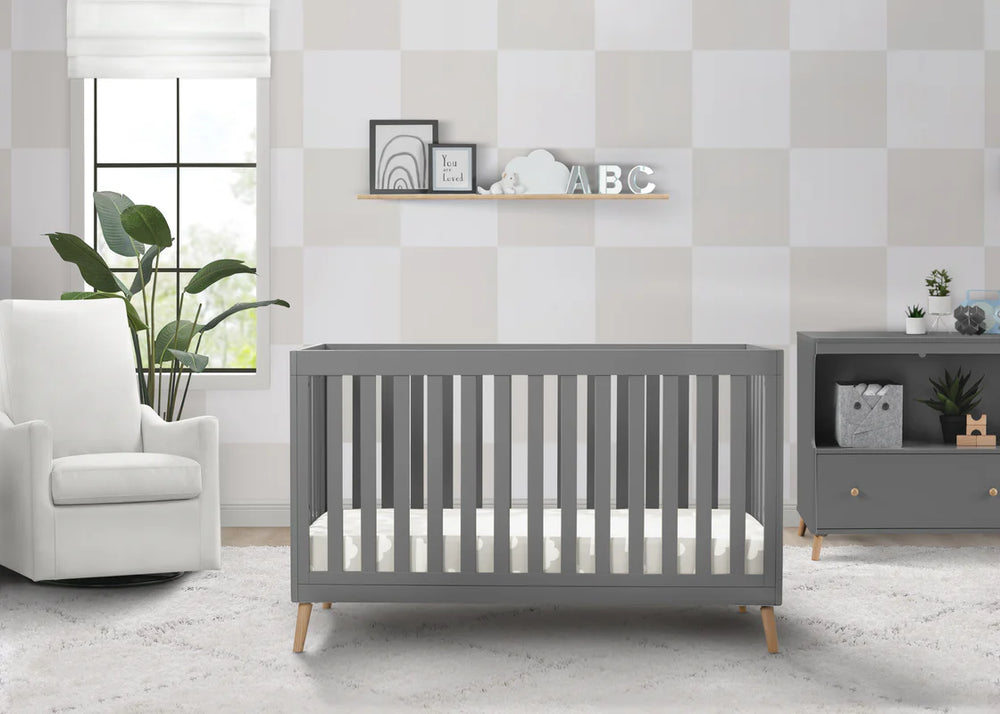 Delta Children Essex Convertible Crib W103150-1359 Grey with Natural at Zubaidas Pakistan