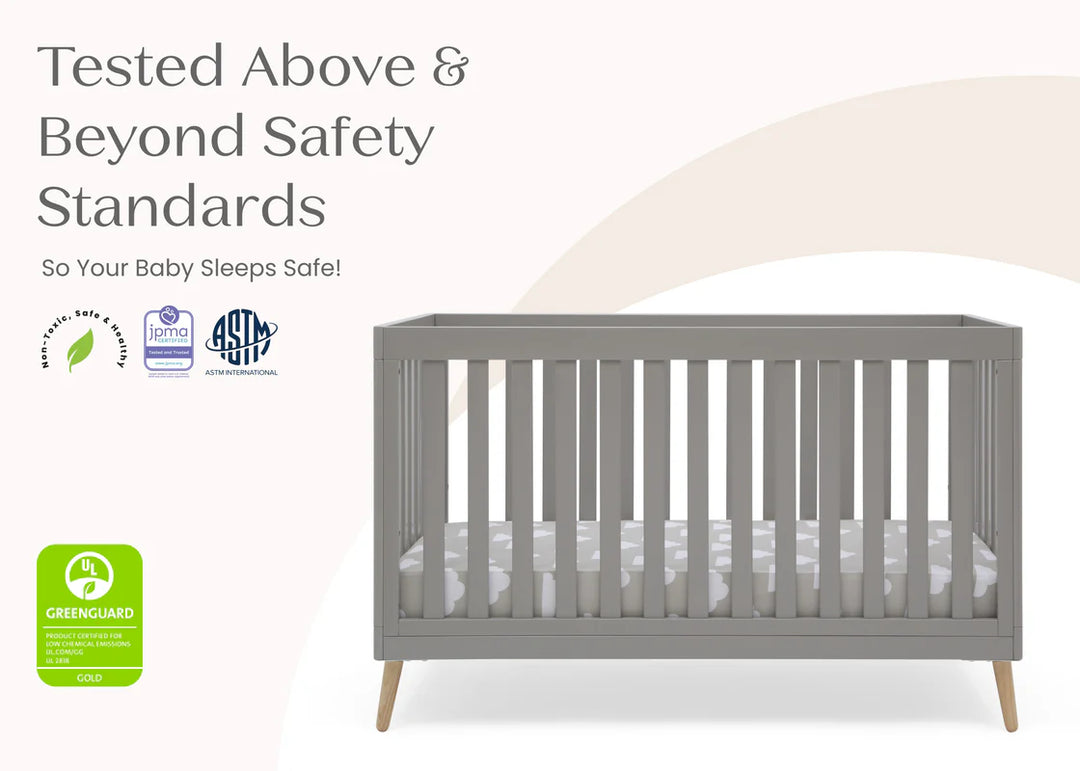 Delta Children Essex Convertible Crib W103150-1359 Grey with Natural at Zubaidas Best Online Baby Store in Pakistan