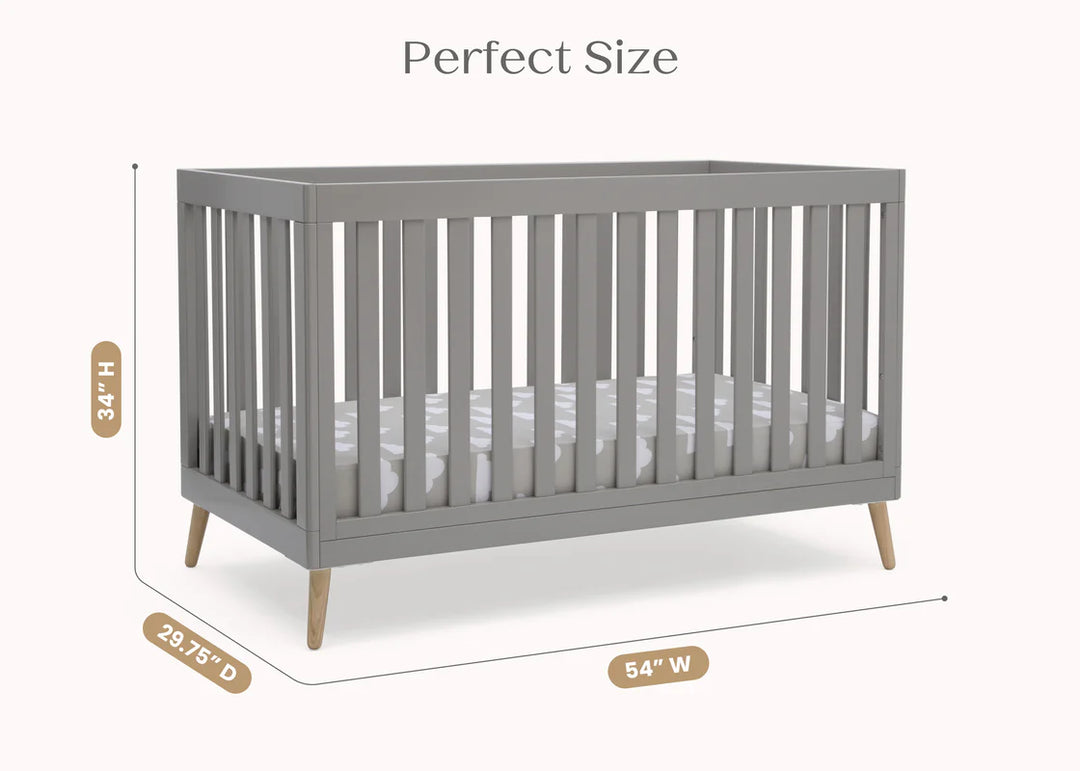 Delta Children Essex Convertible Crib W103150-1359 Grey with Natural at Zubaidas Best Baby Store in Pakistan