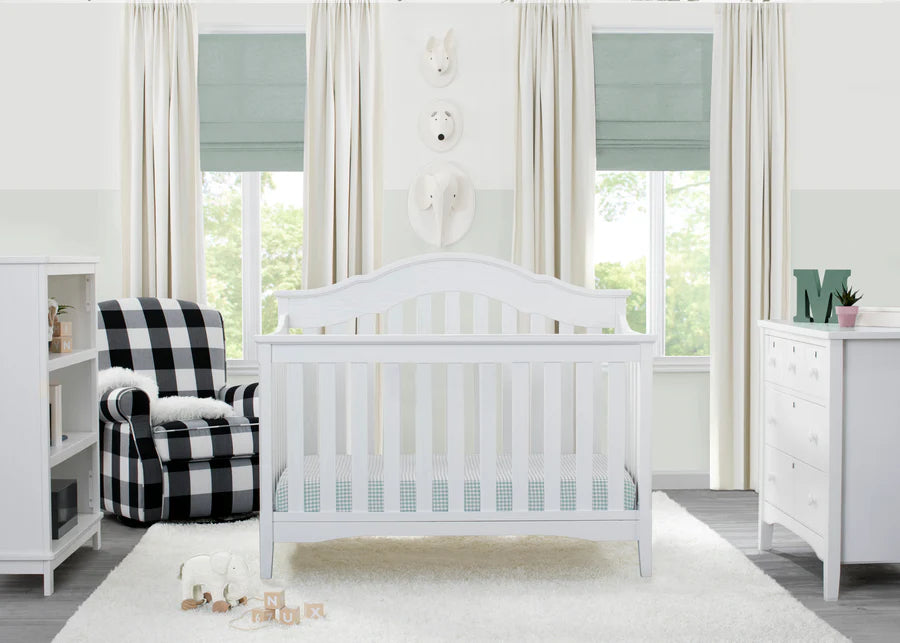 Delta Children Farmhouse Convertible Baby Crib W112150-1349 Textured White at Zubaidas Pakistan