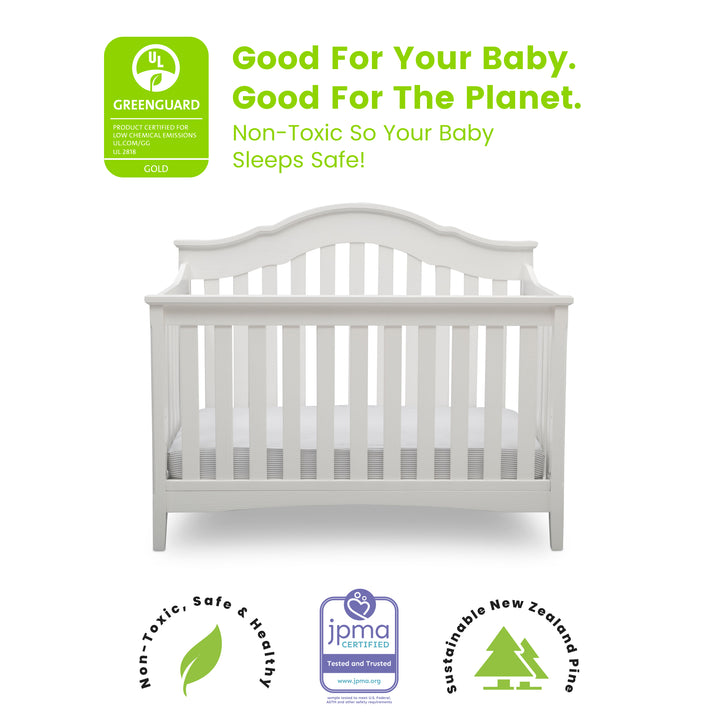 Delta Children Farmhouse Convertible Baby Crib W112150-1349 Textured White at Zubaidas Official Pakistan