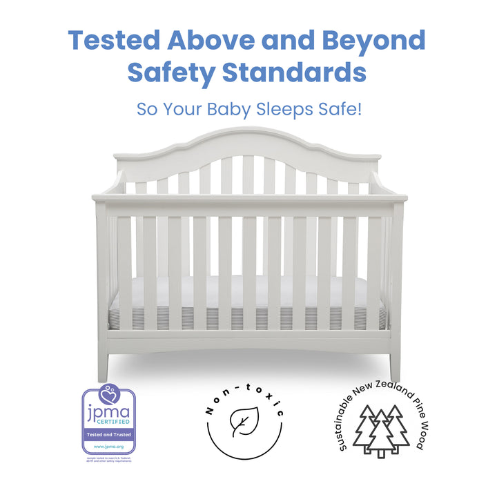 Delta Children Farmhouse Convertible Baby Crib W112150-1349 Textured White at Zubaidas Online Pakistan