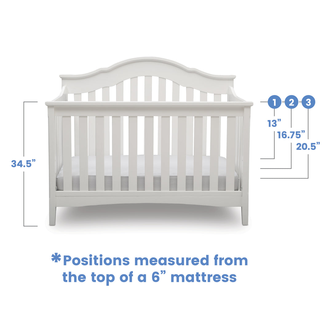 Delta Children Farmhouse Convertible Baby Crib W112150-1349 Textured White at Zubaidas Best Online Baby Store in Pakistan