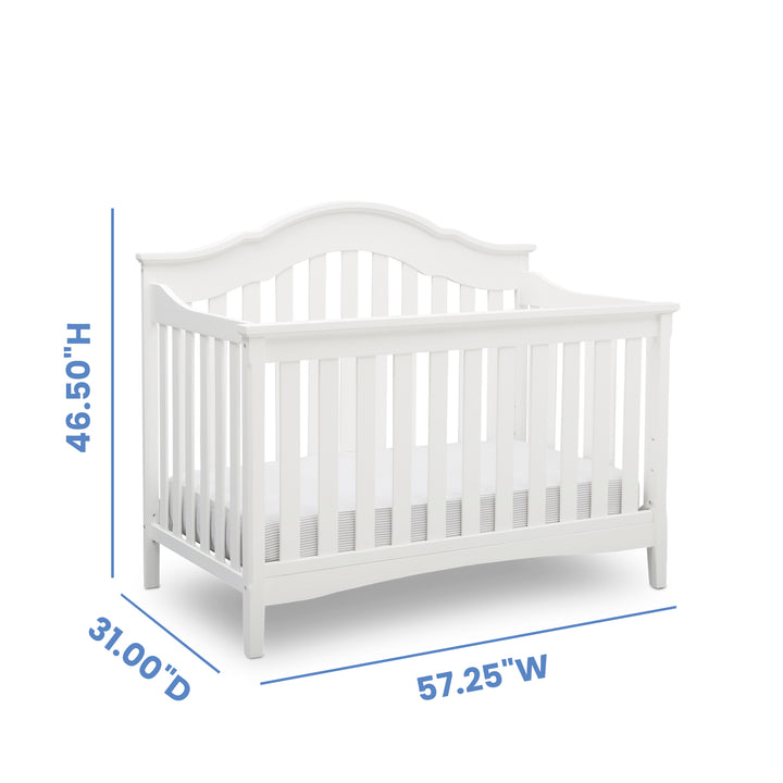 Delta Children Farmhouse Convertible Baby Crib W112150-1349 Textured White at Zubaidas Best Online Baby Shop in Pakistan