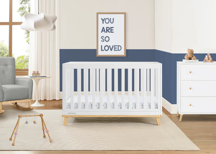 Delta Children Frankie Convertible Crib W198130-123 Bianca White with Natural at Zubaidas Pakistan