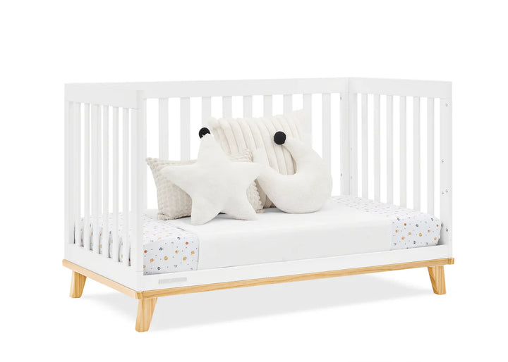 Delta Children Frankie Convertible Crib W198130-123 Bianca White with Natural at Zubaidas Pakistan's Favorite Baby Store