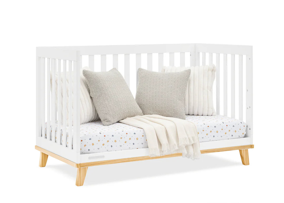 Delta Children Frankie Convertible Crib W198130-123 Bianca White with Natural at Zubaidas Pakistan's most loved Baby Store