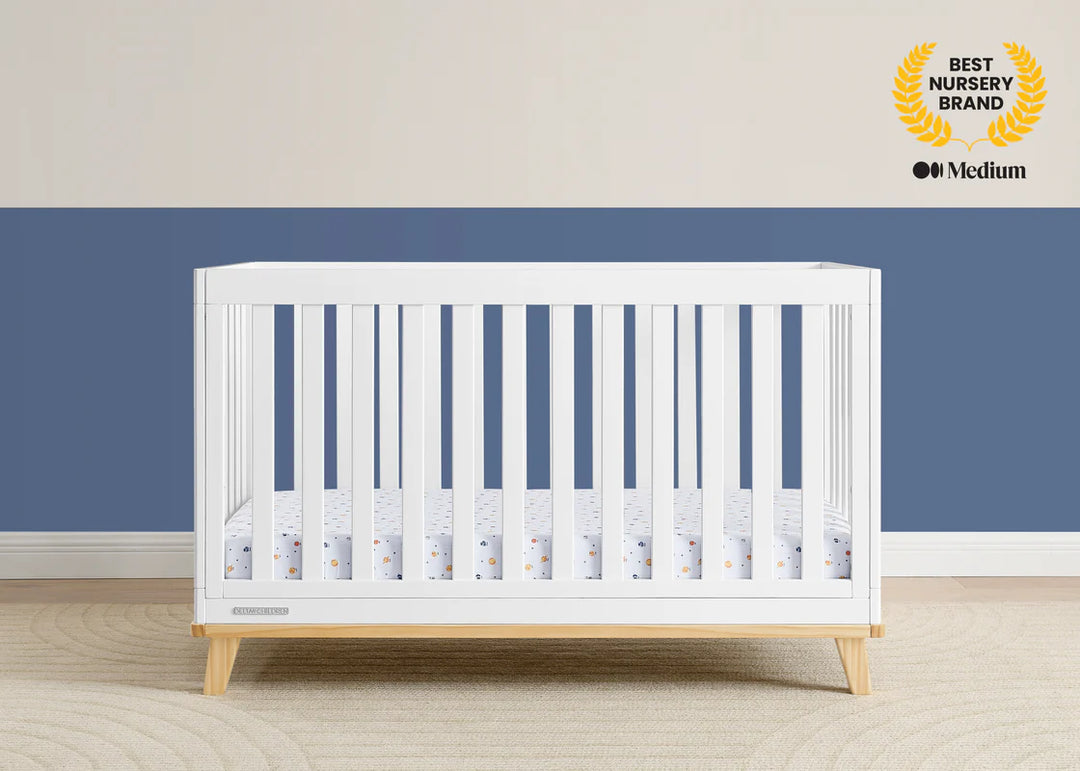 Delta Children Frankie Convertible Crib W198130-123 Bianca White with Natural at Zubaidas Official Pakistan