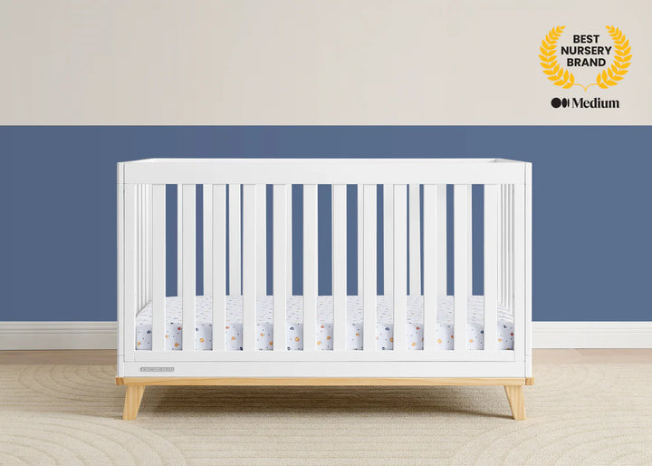 Delta Children Frankie Convertible Crib W198130-123 Bianca White with Natural at Zubaidas Official Pakistan