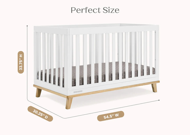 Delta Children Frankie Convertible Crib W198130-123 Bianca White with Natural at Zubaidas # 1 Baby Store in Pakistan