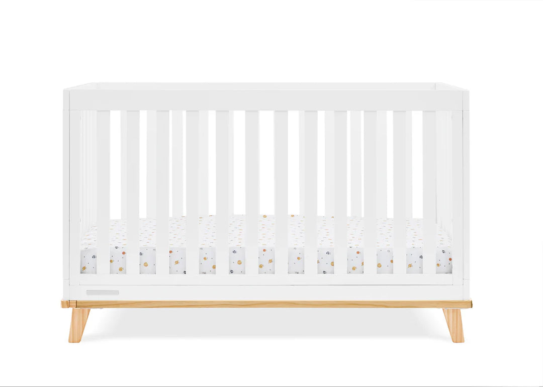 Delta Children Frankie Convertible Crib W198130-123 Bianca White with Natural at Zubaidas Most Trusted Baby Store in Pakistan