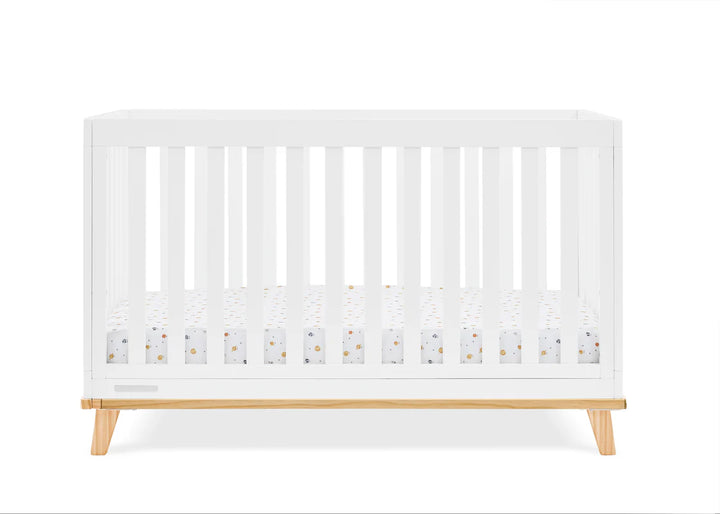 Delta Children Frankie Convertible Crib W198130-123 Bianca White with Natural at Zubaidas Most Trusted Baby Store in Pakistan