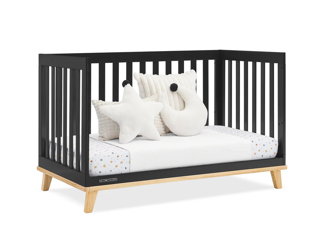 Delta Children Frankie Convertible Crib W198130-1482 Ebony with Natural at Zubaidas Pakistan's most trusted Baby Store