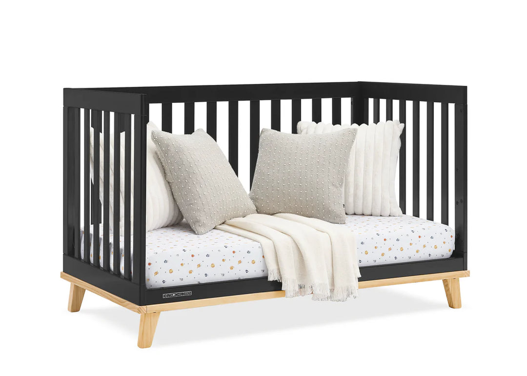 Delta Children Frankie Convertible Crib W198130-1482 Ebony with Natural at Zubaidas Pakistan's most loved Baby Store