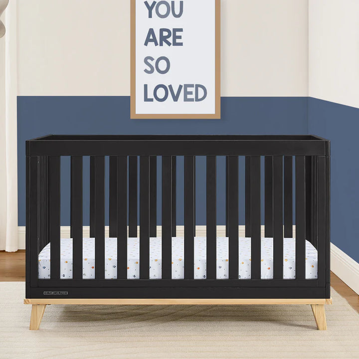 Delta Children Frankie Convertible Crib W198130-1482 Ebony with Natural at Zubaidas No 1 Baby Store in Pakistan