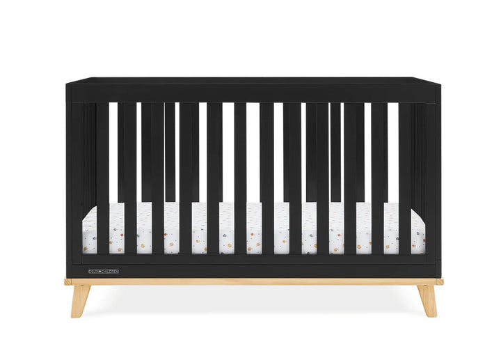 Delta Children Frankie Convertible Crib W198130-1482 Ebony with Natural at Zubaidas # 1 Baby Store in Pakistan