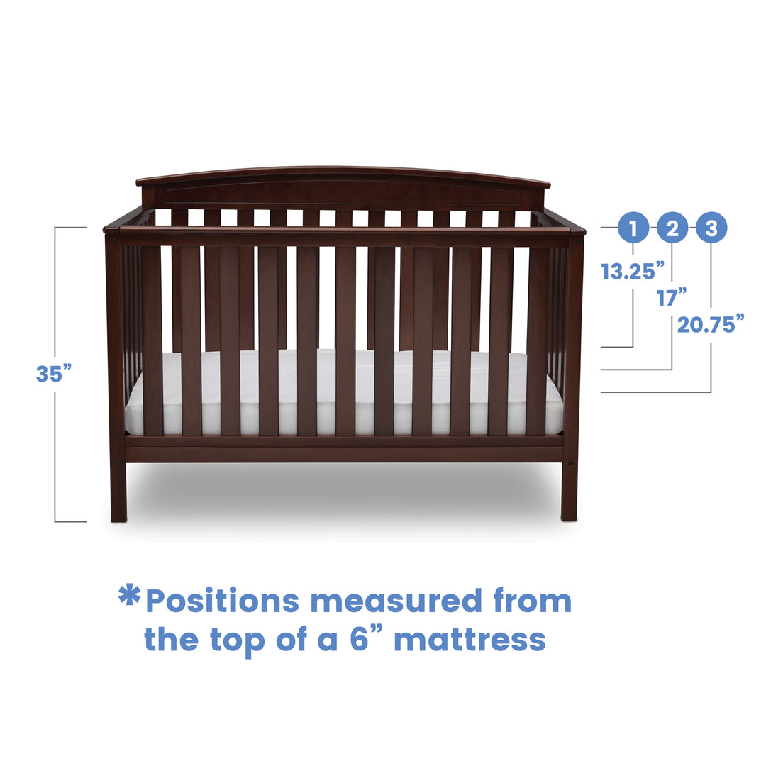 Delta Children Gateway Convertible Crib 7312-207 Dark Chocolate at Zubaidas Best Baby Shop in Pakistan