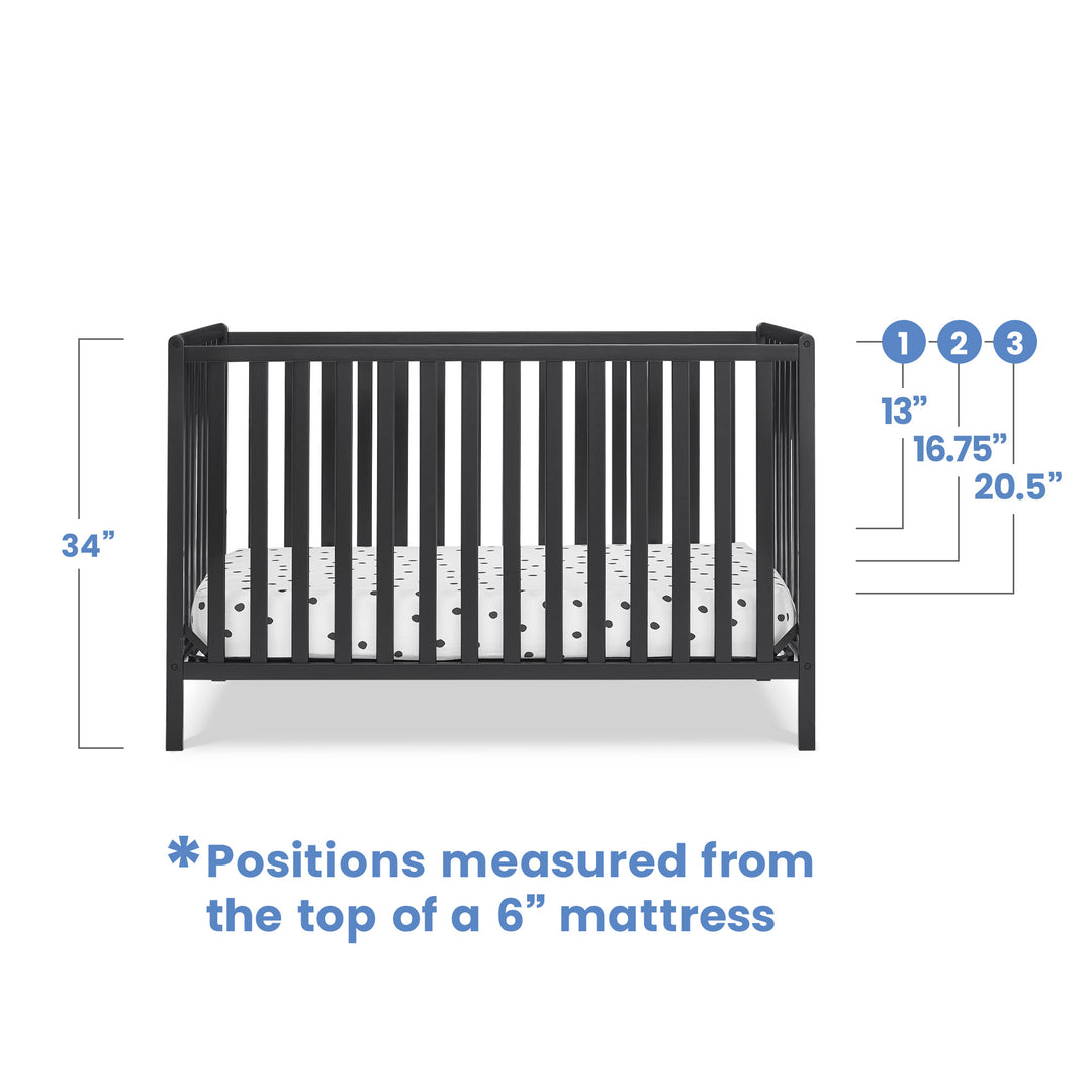 Delta Children Heartland Convertible Crib 555140-011 Ebony at Zubaidas Best Baby Shop in Pakistan