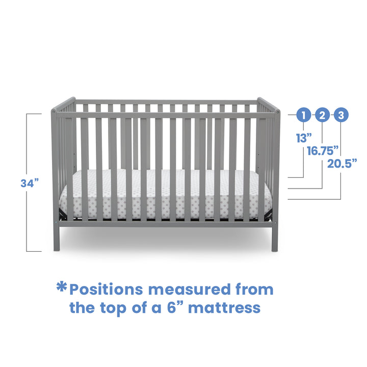 Delta Children Heartland Convertible Crib 555140-026 Grey at Zubaidas Best Baby Shop in Pakistan