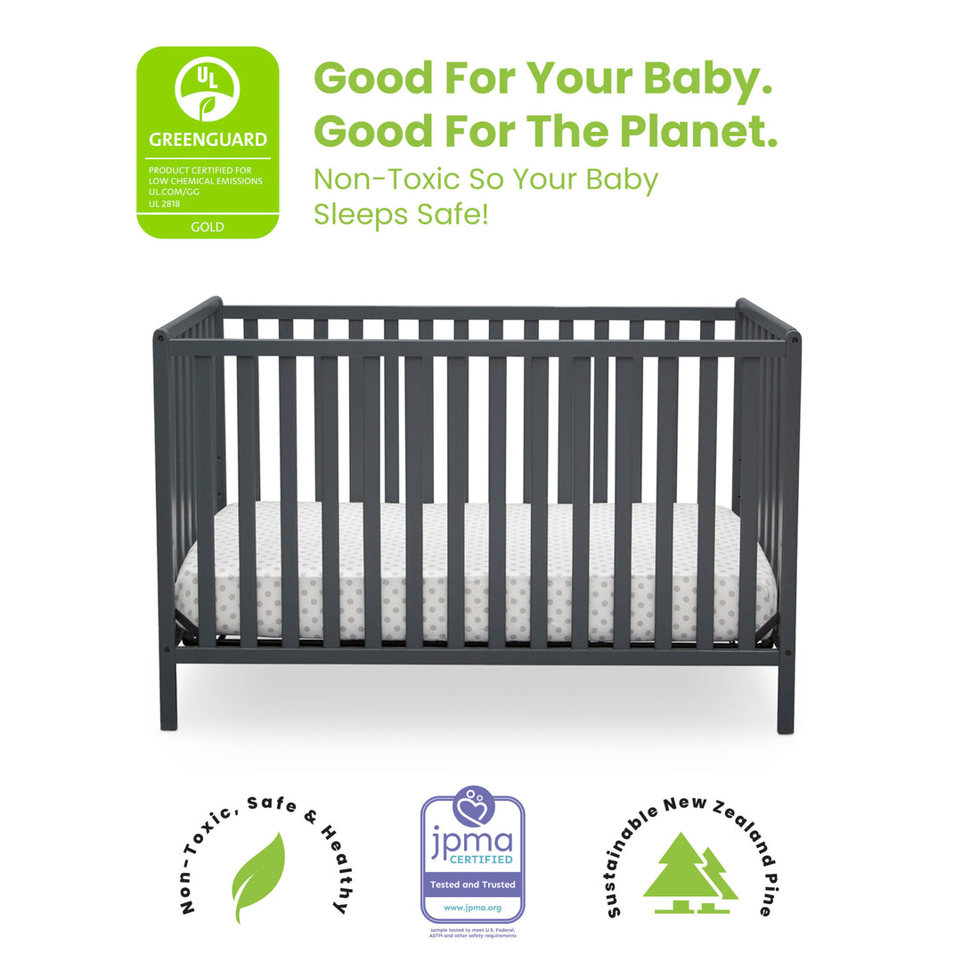 Delta Children Heartland Convertible Crib 555140-029 Charcoal Grey at Zubaidas Online Pakistan