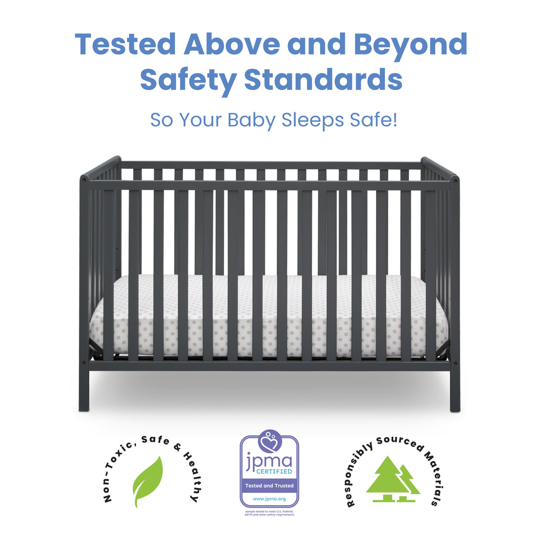 Delta Children Heartland Convertible Crib 555140-029 Charcoal Grey at Zubaidas Best Online Baby Store in Pakistan