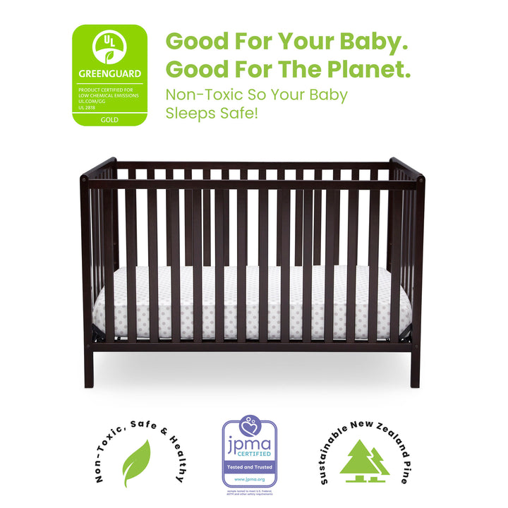 Delta Children Heartland Convertible Crib 555140-207 Dark Chocolate at Zubaidas Online Pakistan