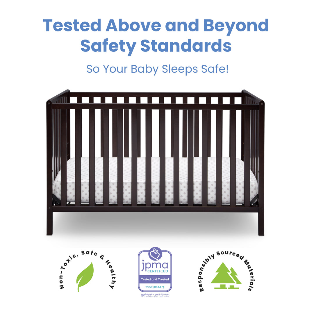 Delta Children Heartland Convertible Crib 555140-207 Dark Chocolate at Zubaidas Best Online Baby Store in Pakistan