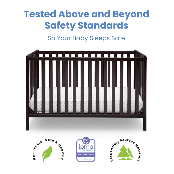 Delta Children Heartland Convertible Crib 555140-207 Dark Chocolate at Zubaidas Best Online Baby Store in Pakistan