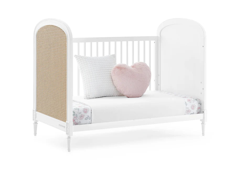 Delta Children Madeline Convertible Crib W134130-1508 Bianca White with Textured Almond at Zubaidas Number 1 Baby Shop in Pakistan