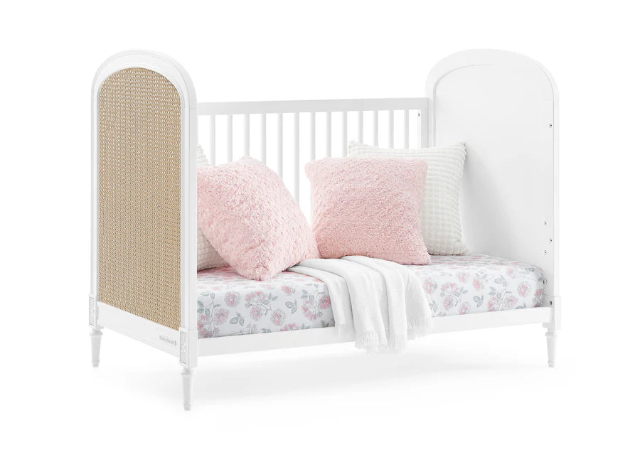 Delta Children Madeline Convertible Crib W134130-1508 Bianca White with Textured Almond at Zubaidas # 1 Baby Store in Pakistan