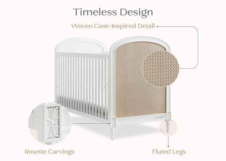 Delta Children Madeline Convertible Crib W134130-1508 Bianca White with Textured Almond at Zubaidas Best Online Baby Shop in Pakistan