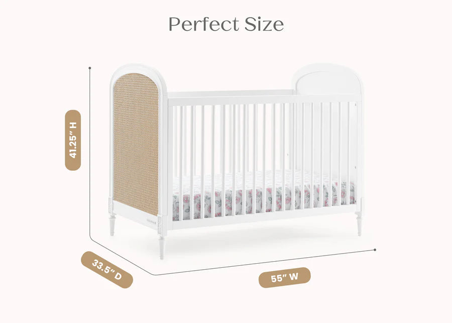 Delta Children Madeline Convertible Crib W134130-1508 Bianca White with Textured Almond at Zubaidas Best Baby Shop in Pakistan