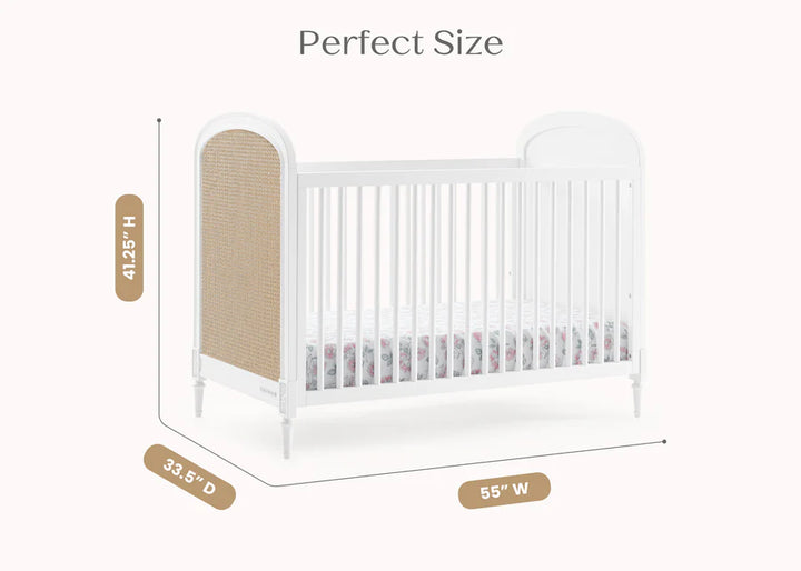 Delta Children Madeline Convertible Crib W134130-1508 Bianca White with Textured Almond at Zubaidas Best Baby Shop in Pakistan