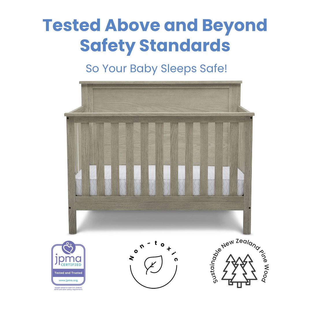 Delta Children Middleton Convertible Baby Crib W101150-1340 Textured Limestone at Zubaidas Online Pakistan